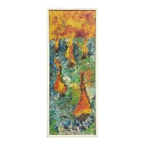 Mid-Century Florentine Oil on Board Painting – Italian Vintage Art