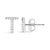 Contemporary 10K White Gold 1/10 Cttw Diamond 'T' Initial Stud Earring For Sale - Image 3 of 5