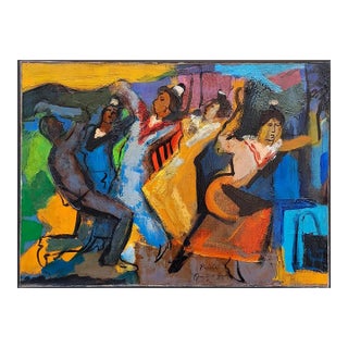 Pierre Ambrogiani (1907-1985) Les Arlésiennes Painting Oil/Canvas Original Artwork For Sale