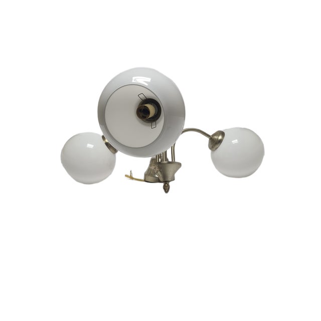 Metal Art Deco Style Chandelier, Poland, 1970s For Sale - Image 7 of 9