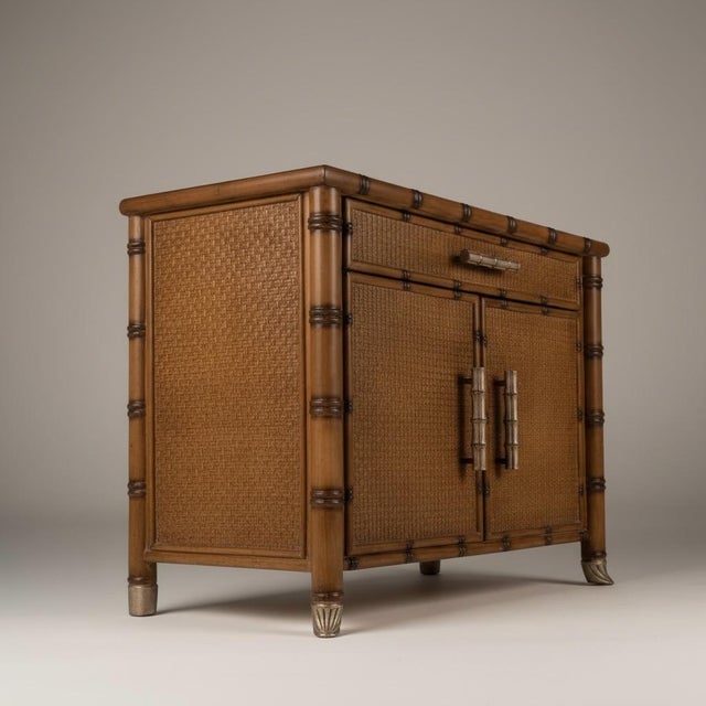 20th-C. Platt Collection Regency Style Faux Bamboo Cabinets or Side Tables or Nightstands - Pair For Sale In Atlanta - Image 6 of 7