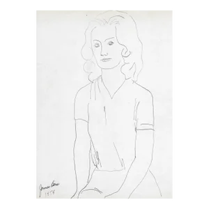 1958 James Bone Mid Century Portrait of a Lady