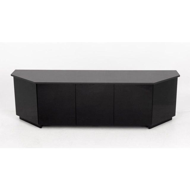 Postmodern Postmodern Black Lacquer & Granite Sideboard For Sale - Image 3 of 10