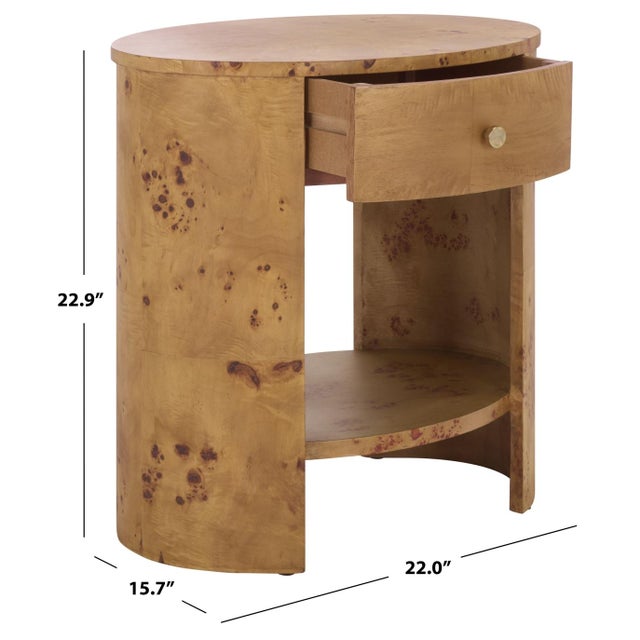 Contemporary Philippe Burl 1 Drawer 1 Shelf Accent in Natural For Sale - Image 3 of 9