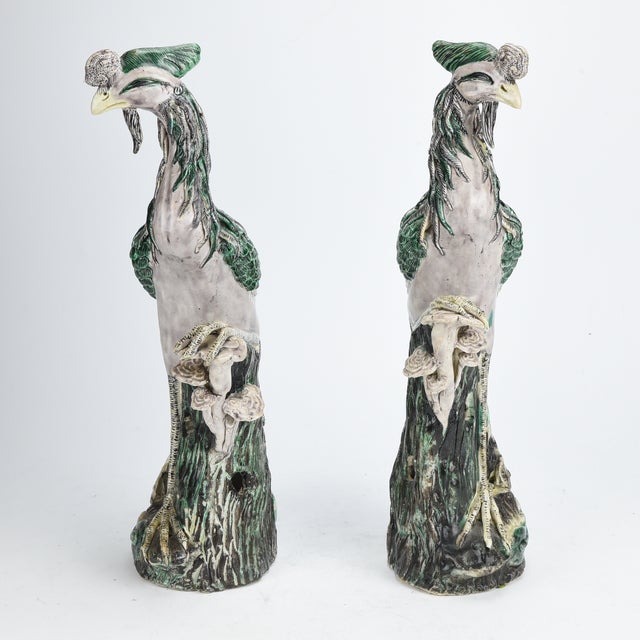 18th Century 18th Century Chinese Porcelain Famille Verte Phoenix Birds - a Pair For Sale - Image 5 of 6