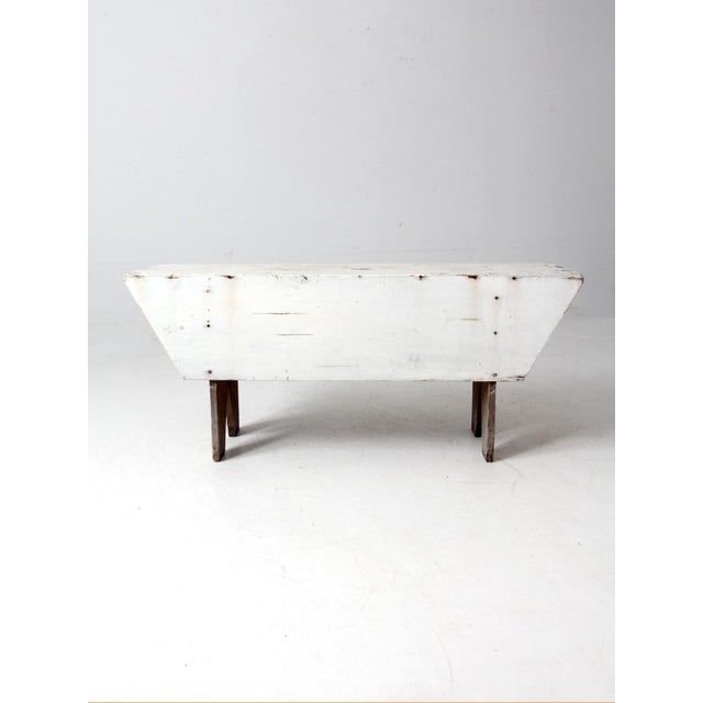 Antique White Farmhouse Bench For Sale - Image 6 of 18