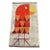 Hand-hooked late Mid-century wool tapestry rug featuring a Modernist abstract portrait of a Parrot done in yellow, orange,...