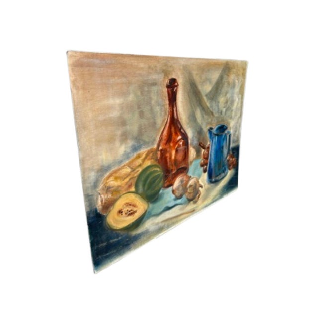 Mid-Century Modern Vintage Kitchen Still Life Acrylic Painting on Canvas For Sale - Image 3 of 13