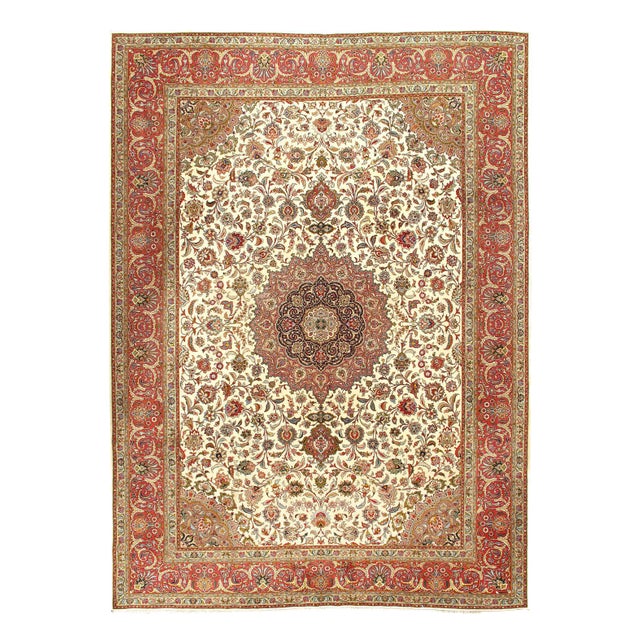 Persian Fine Tabriz Silk & Wool Rug - 8′2″ × 11′4″ For Sale