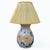 Vintage Hand Painted Floral Ceramic Lamp With Pleated Yellow Lamp Shade For Sale - Image 10 of 11