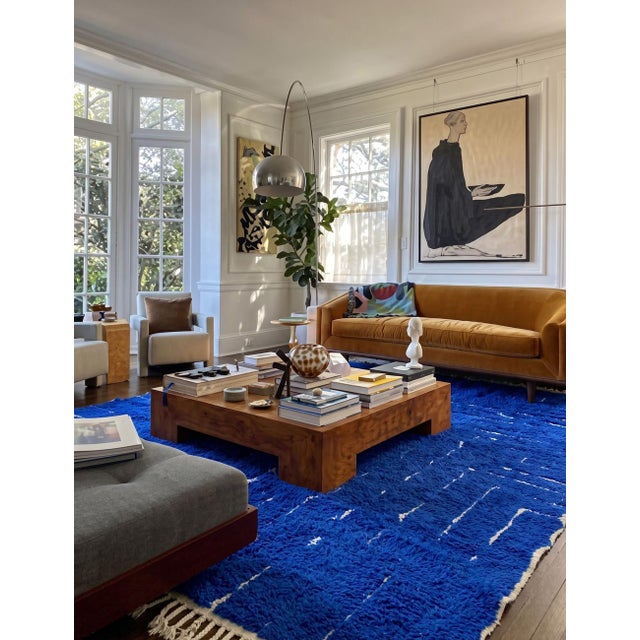 Contemporary Blue Moroccan Rug - 9.8 X 7.7 Ft For Sale - Image 3 of 6
