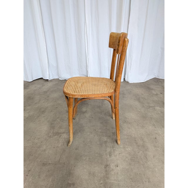 Mid-Century Modern Vintage Boho Cane Seat Dining Chair, Yugoslavia, 1970s For Sale - Image 3 of 18