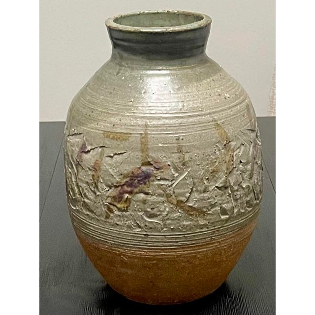 1970s Mid Century Modern Stoneware Pottery Vase, California For Sale - Image 5 of 10