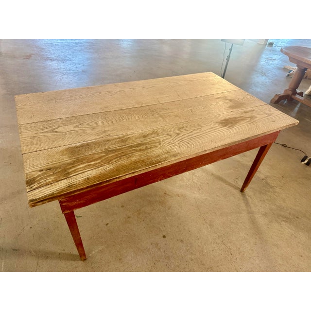 Antique Hickory Farm Table For Sale - Image 9 of 10