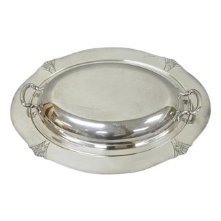 Vintage Victor Sp Co Art Deco Silver Plated Covered Vegetable Serving Dish For Sale