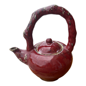 1970s Large Ox Blood Color Tea Pot