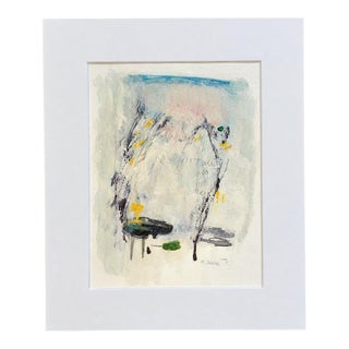 "Sandpiper" Abstract Mixed Media on Paper. For Sale