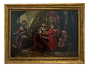 P. Dietrich, Concert Des Moines, 1920s, Oil on Canvas, Framed