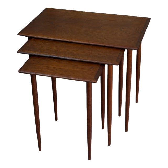 Mid-Century Modern Danish Teak Nesting Tables, 1960s, Set of 3 For Sale