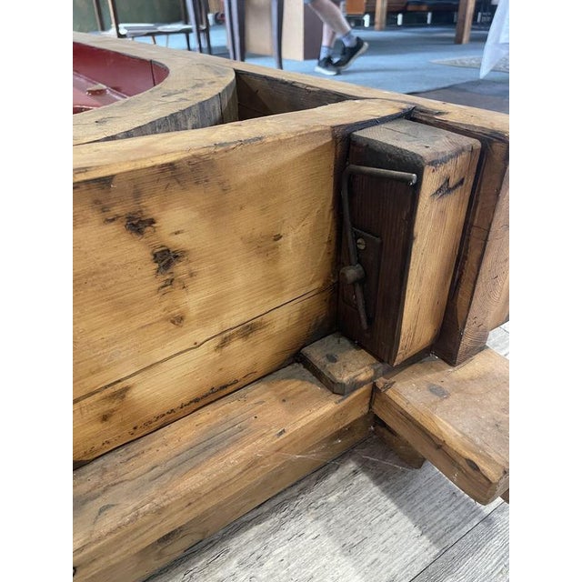 Brown Vintage Industrial Coffee Table in Wooden Molds from Locomotive Factory, 1950s For Sale - Image 8 of 18