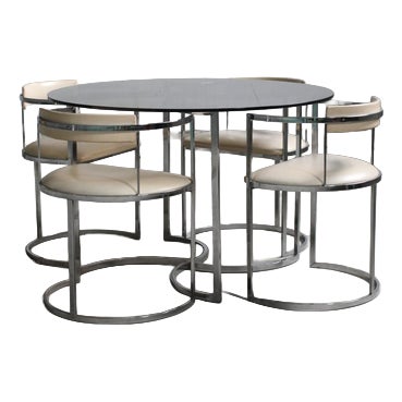 Table and Chairs, Italy, 1970s, Set of 5 For Sale