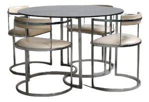 Table and Chairs, Italy, 1970s, Set of 5