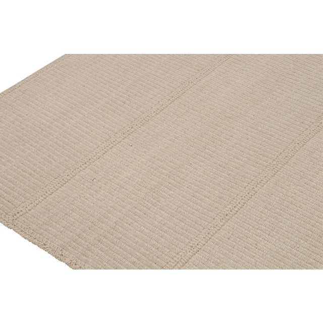 Rug & Kilim’s Contemporary Kilim in Beige With Blue Accent For Sale In New York - Image 6 of 7