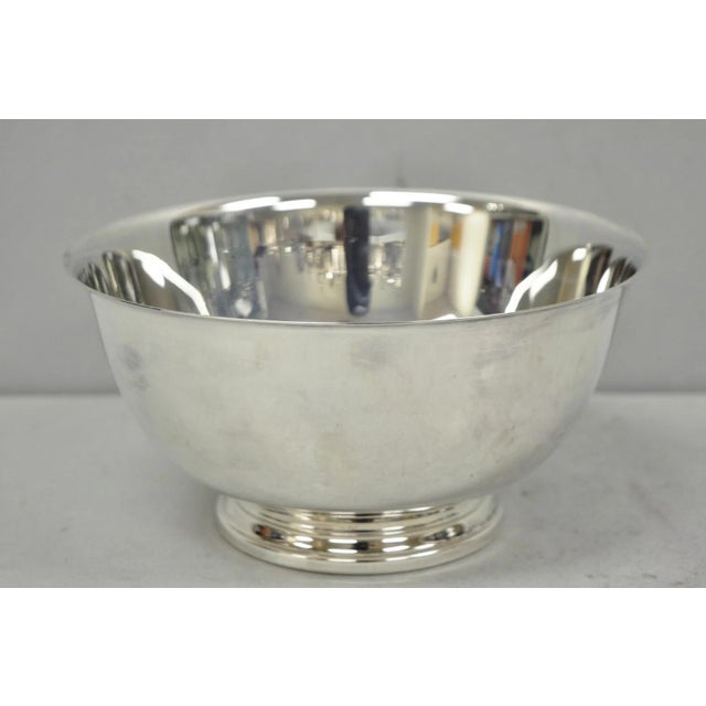 Vintage Mid Century Modern Paul Revere Oneida Silver Plate 8" Round Serving Bowl For Sale - Image 9 of 9