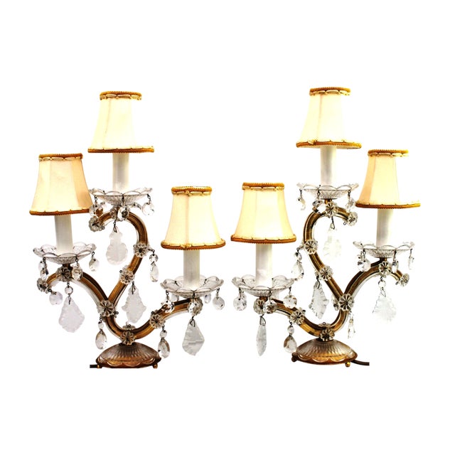 Lead Crystal Table Lamps, 1960s, Set of 2 For Sale