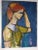 Mid-Century Modern Marie Cofalka Portrait Oil Painting of a Red Headed Woman in Profile For Sale - Image 3 of 5