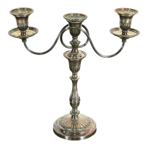 Tiffany & Co. Style Antique Victorian Silverplate Three-Light Candelabra
