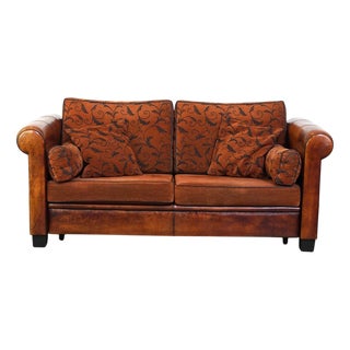 English Style Sheepskin 2.5-Seater Sofa For Sale