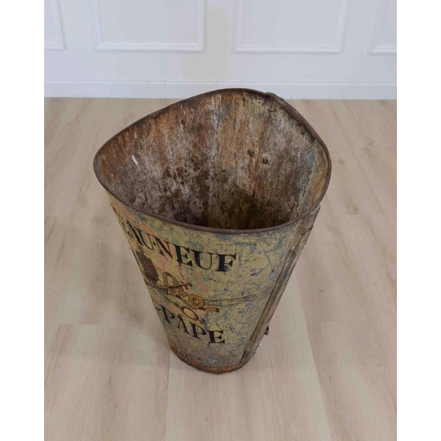 Mid 20th Century French Painted Grape-Picking Hod, Iron, Circa 1900, Rustic Decor For Sale - Image 5 of 9