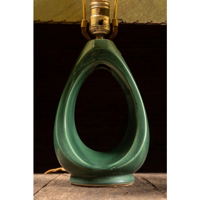 Mid 20th Century Mid Century Modern Green Ceramic Teardrop Table Lamp For Sale - Image 9 of 9