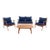 Deacon 4 Piece Living Set - Natural/Navy For Sale