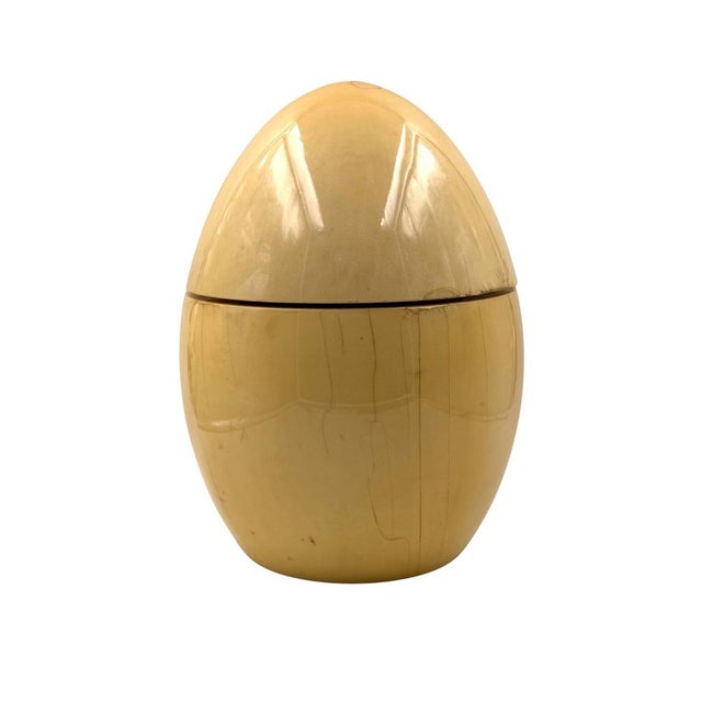 Large Egg-Shaped Parchment Box by Tommaso Barbi, 1970s For Sale - Image 17 of 17