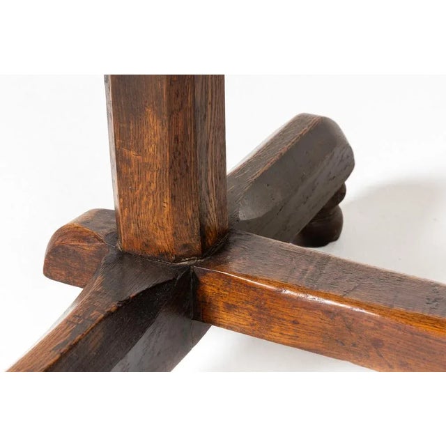 Brown Antique English Oak Console Table, 1800s For Sale - Image 8 of 11