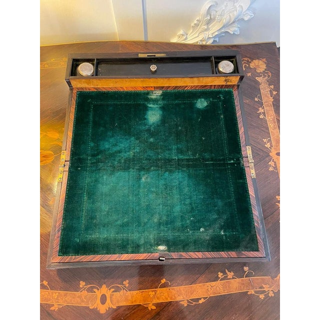 Wood Antique Victorian Rosewood Writing Box For Sale - Image 7 of 17