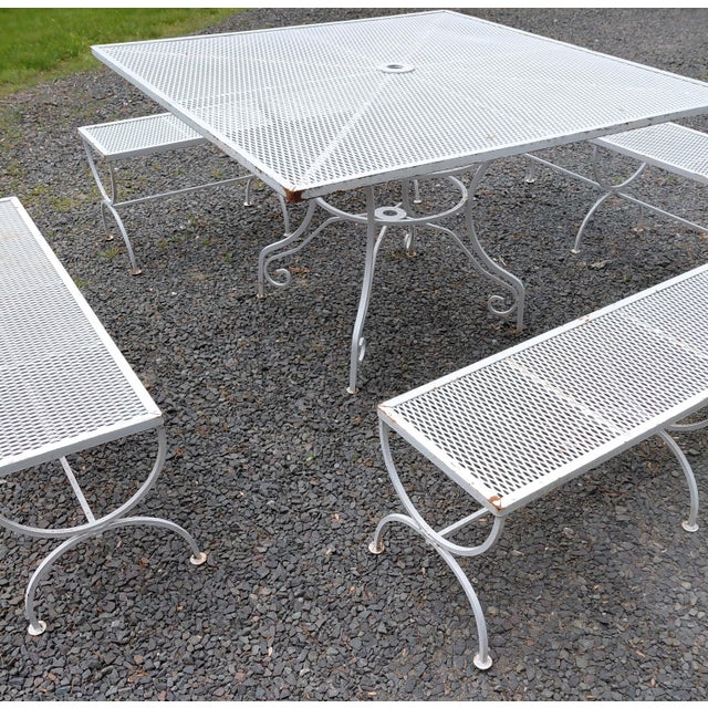 Vintage Patio Set Attributed to Salterini, 5 Pieces For Sale - Image 12 of 13