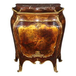 19th C French Louis XV Style Ormolu Mounted Marble Top Cabinet by Droward For Sale