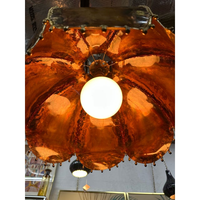 Copper 1970s Brutalist Sculptural Driftwood and Torch Cut Copper Floor Lamp For Sale - Image 8 of 12
