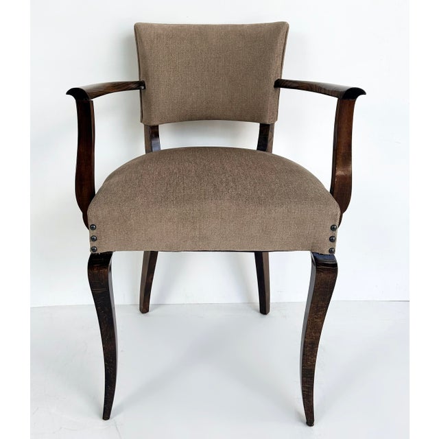 French Art Deco Beech Wood Armchairs by Jean Pascaud, Two Pairs Available C1940s For Sale - Image 4 of 14