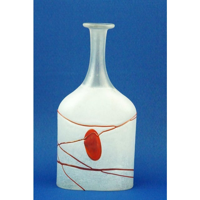 Red 20th Century Scandinavian Glass Bottle Vase from Kosta Boda Bertil Vallien, Sweden, 1930s For Sale - Image 8 of 18
