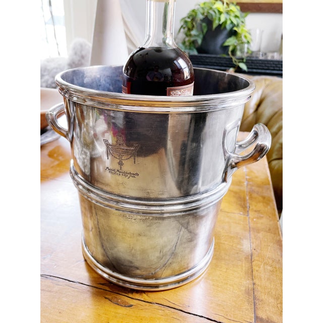 Mid-Century Modern Vintage Silver Champagne Bucket From Hotel Muehlebach in Kansas City For Sale - Image 3 of 8