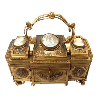 French Cameo Jewelry Box For Sale