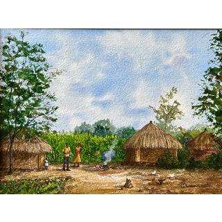 Watercolor Painting Giclee Print Loved in South Sudan For Sale