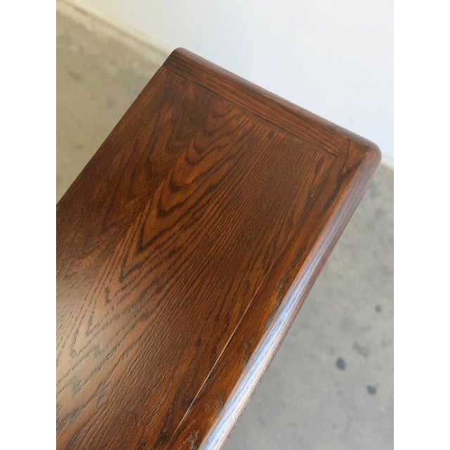 Vintage Oak Bookcase Cylinder Legs For Sale - Image 16 of 16