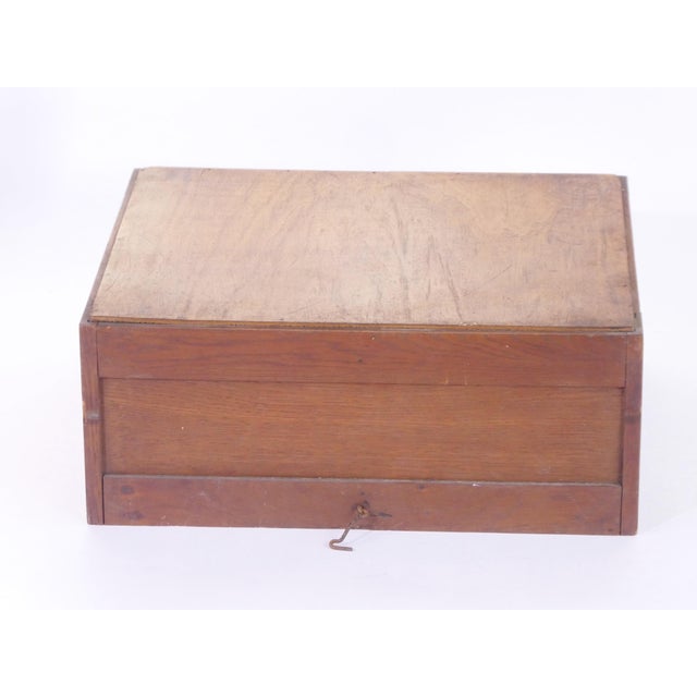 Brown Antique Card Catalogue Organiser in Wood, 1920s For Sale - Image 8 of 9