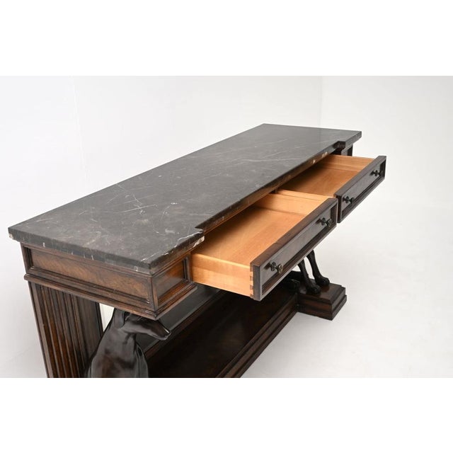 Antique Victorian Marble Top Console Table, 1960s For Sale - Image 9 of 15