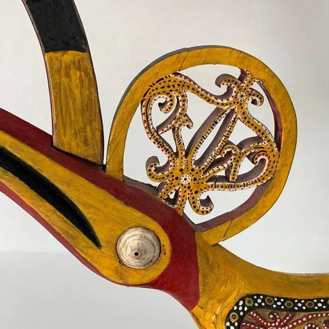 Folk Art 1970s Vintage Wooden Folk Art Bird For Sale - Image 3 of 10